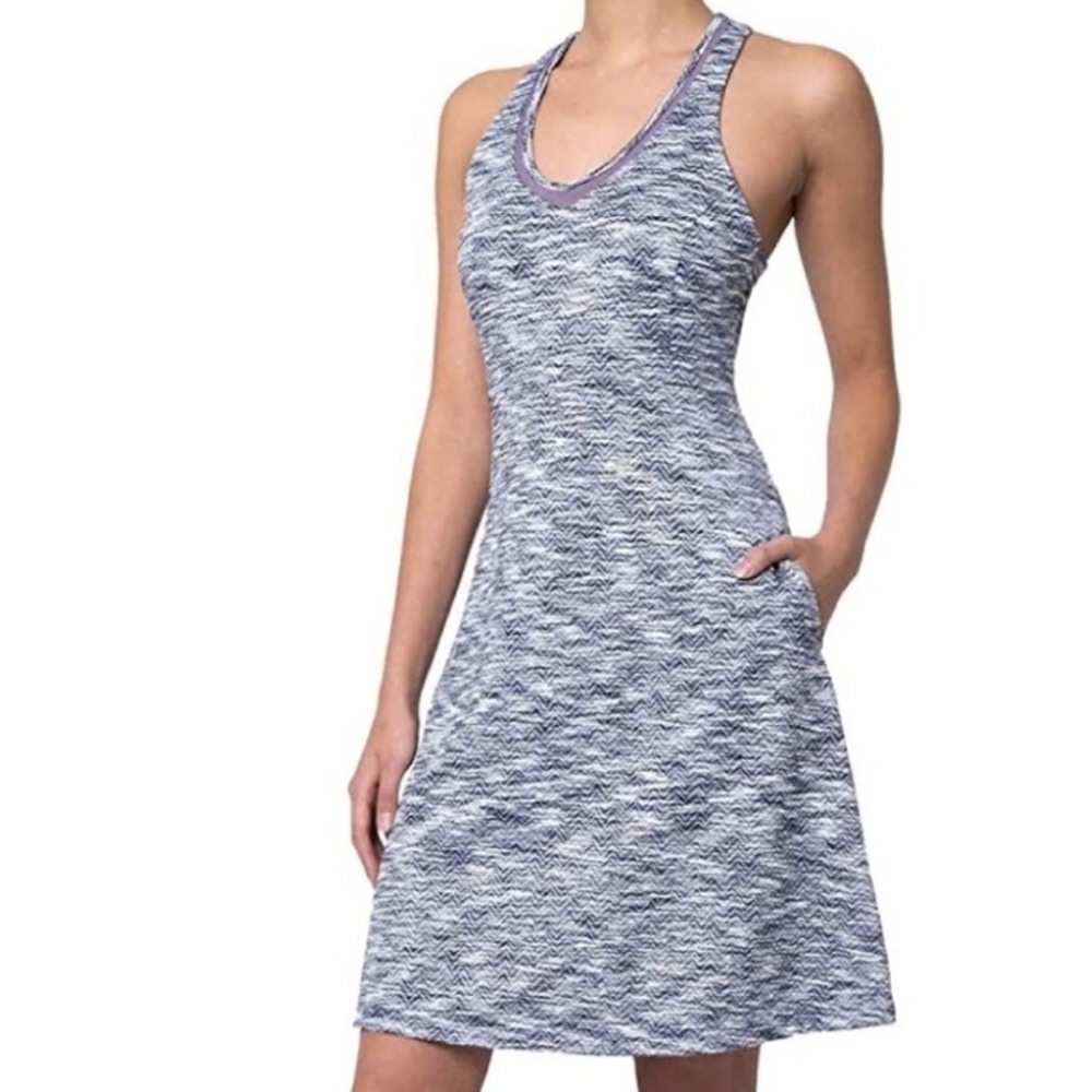 MPG Purple Atheltic Space Dye Scoop Neck Sleeveless Dress Medium